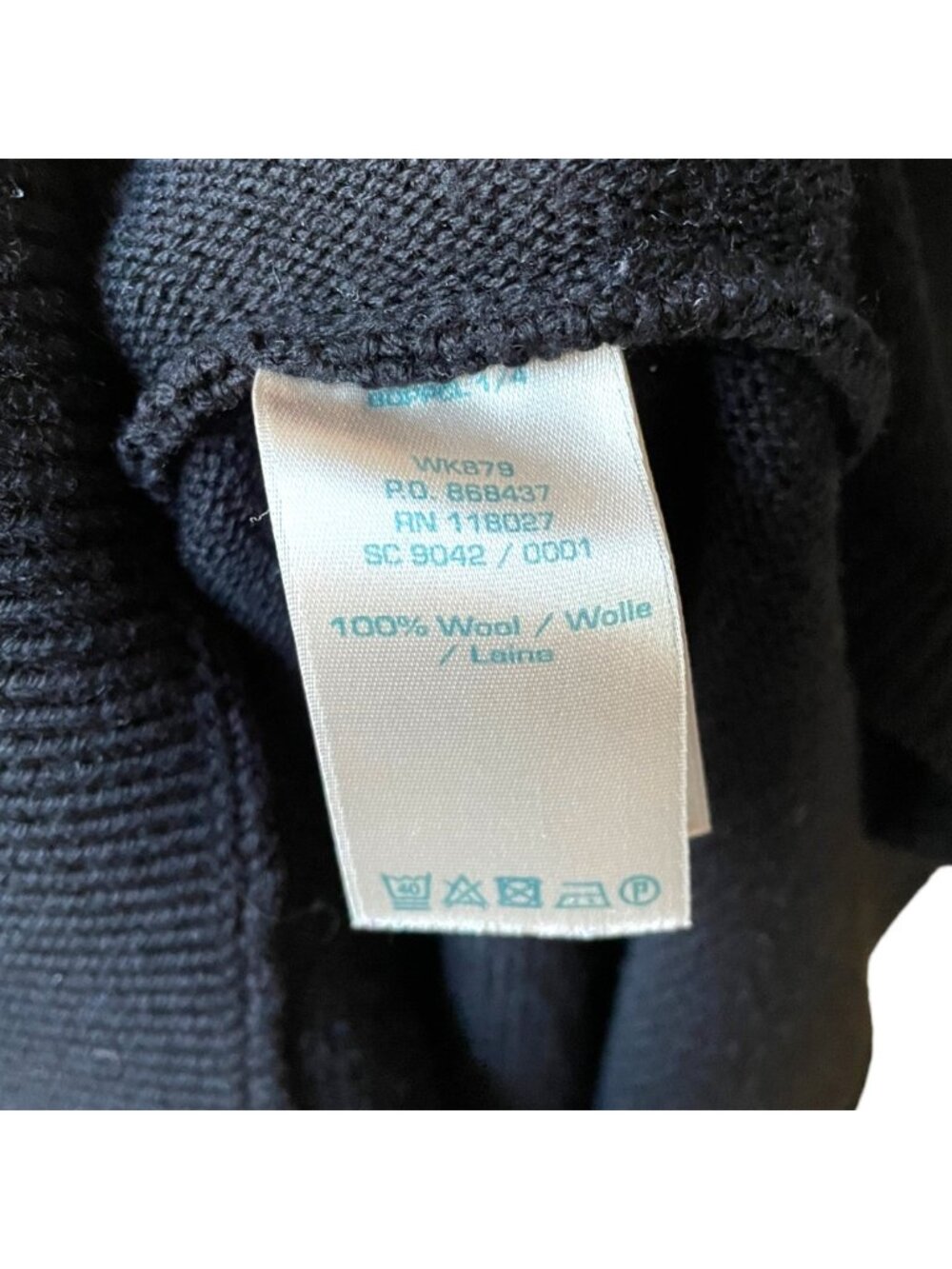 Boden Size M Black 100% Wool Long Sleeve Turtleneck Tunic Sweater - Picture 6 of 8